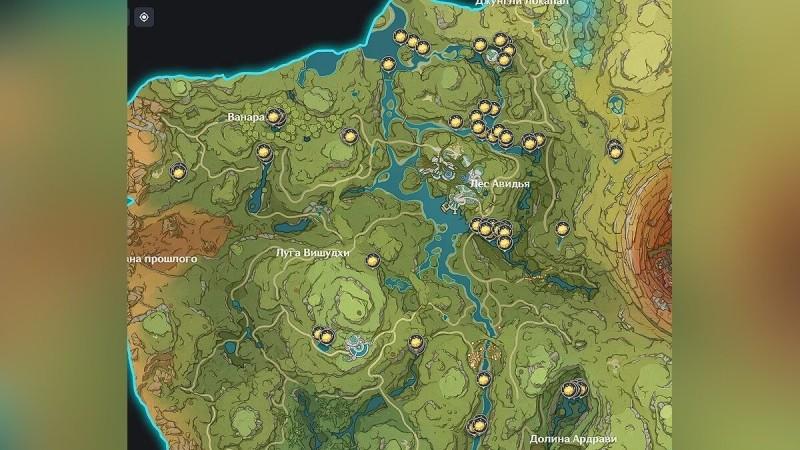 Где найти и купить лотос нилотпала в Genshin Impact — карта месторасположения ресурсов