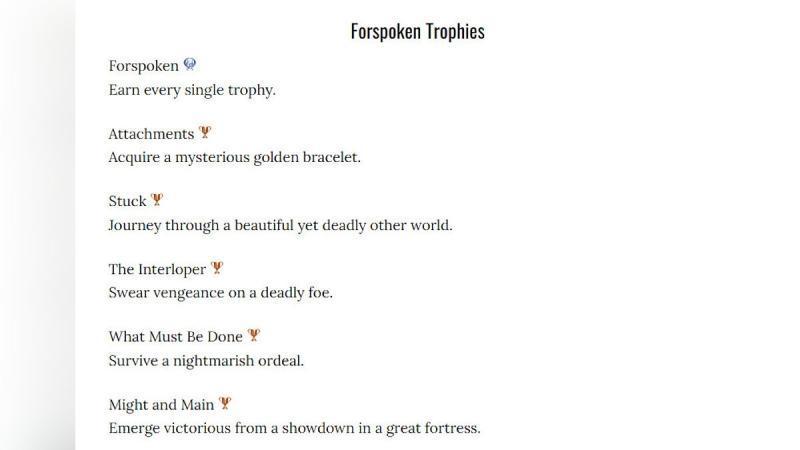 В сети опубликован список трофеев Forspoken — экшена про девушку из Нью-Йорка в магическом мире
