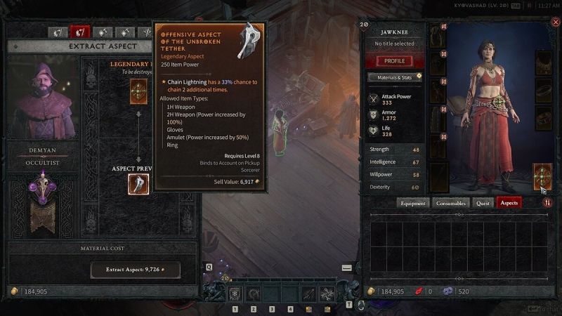 Как работают аспекты для усиления снаряжения в Diablo 4: «Кодекс силы», извлечение и запечатление